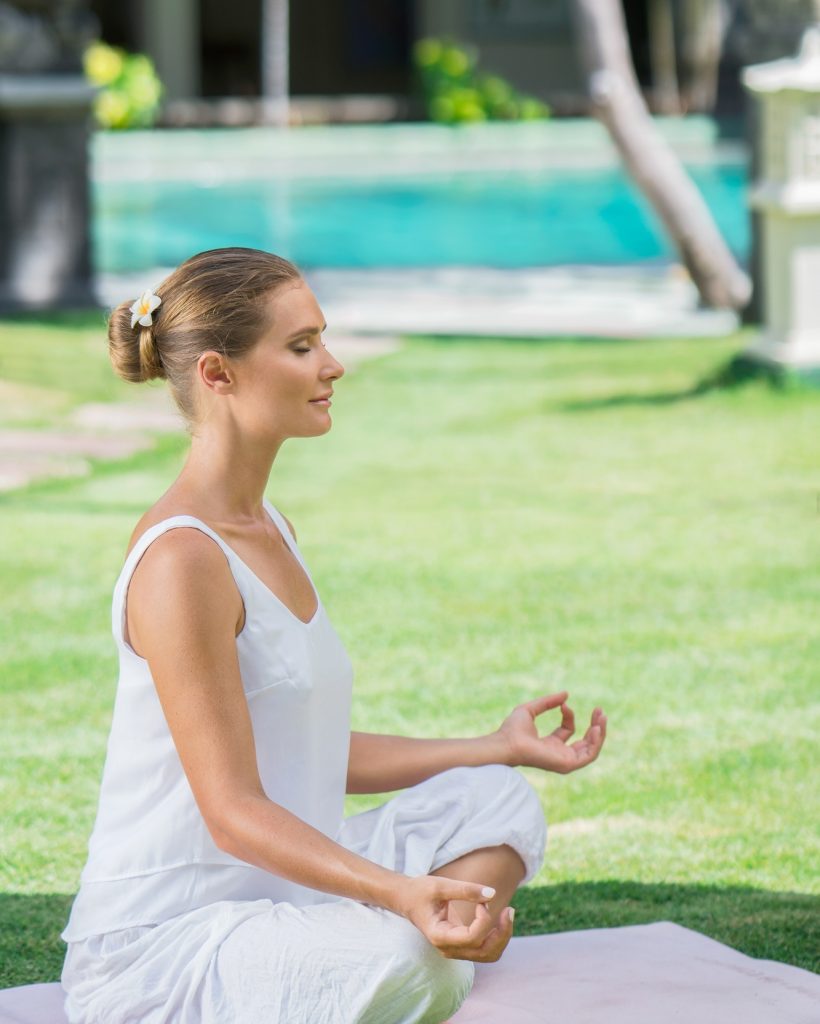 Meditation girl outdoors